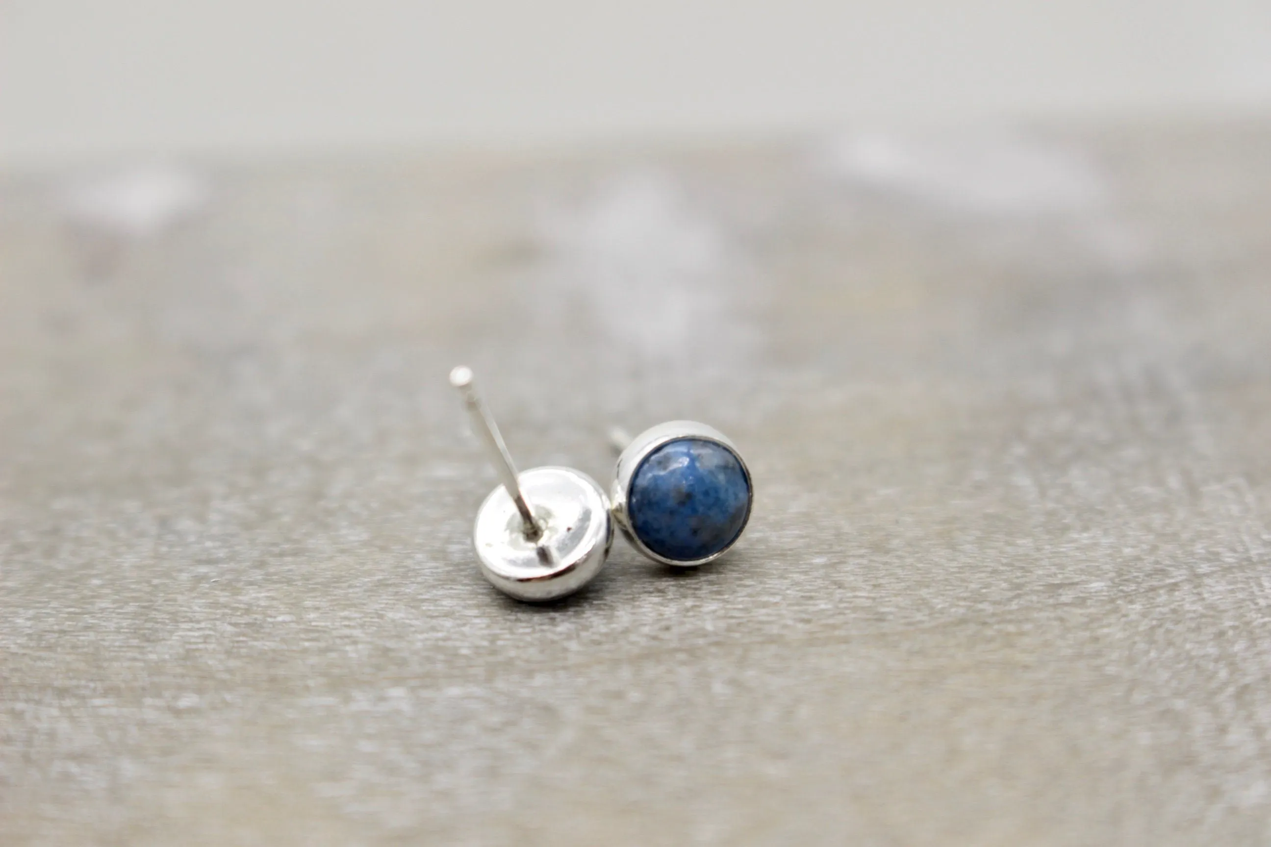 Denim Blue Lapis Stud Earrings