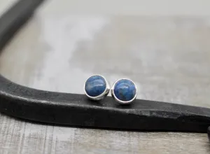 Denim Blue Lapis Stud Earrings