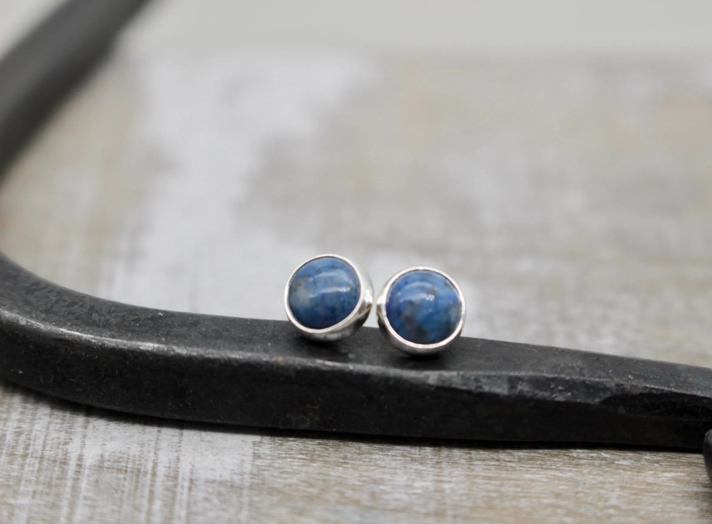 Denim Blue Lapis Stud Earrings