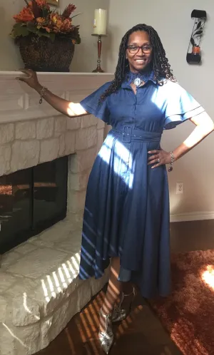 Denim Chambray Midi Dress