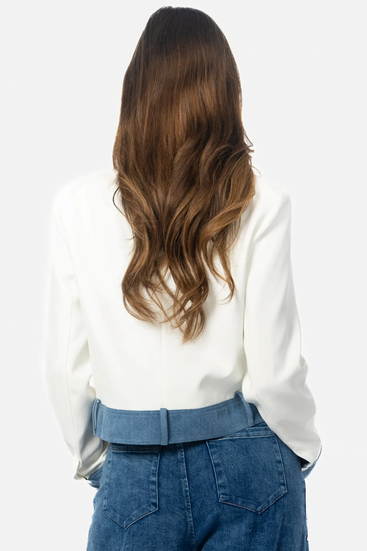 DENIM CONTRAST BUTTON JACKET
