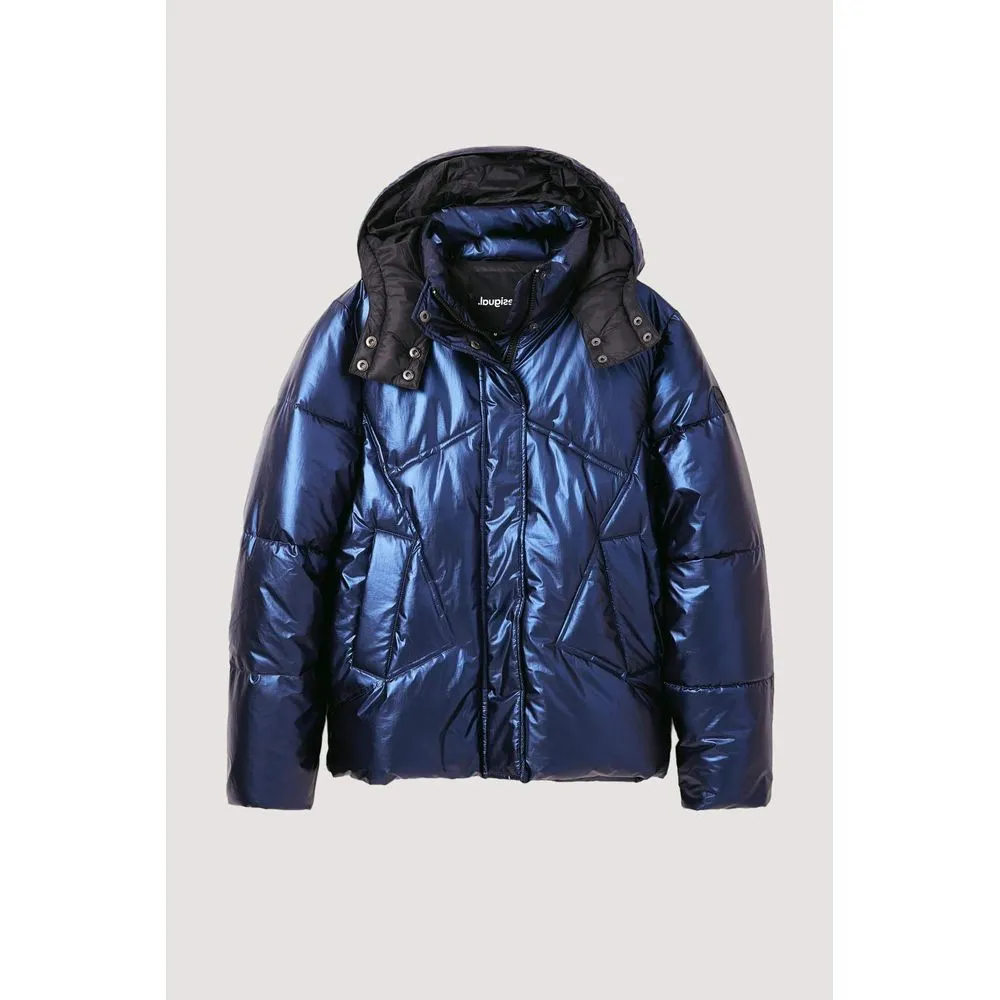 Desigual Blue Polyamide Jackets & Coat