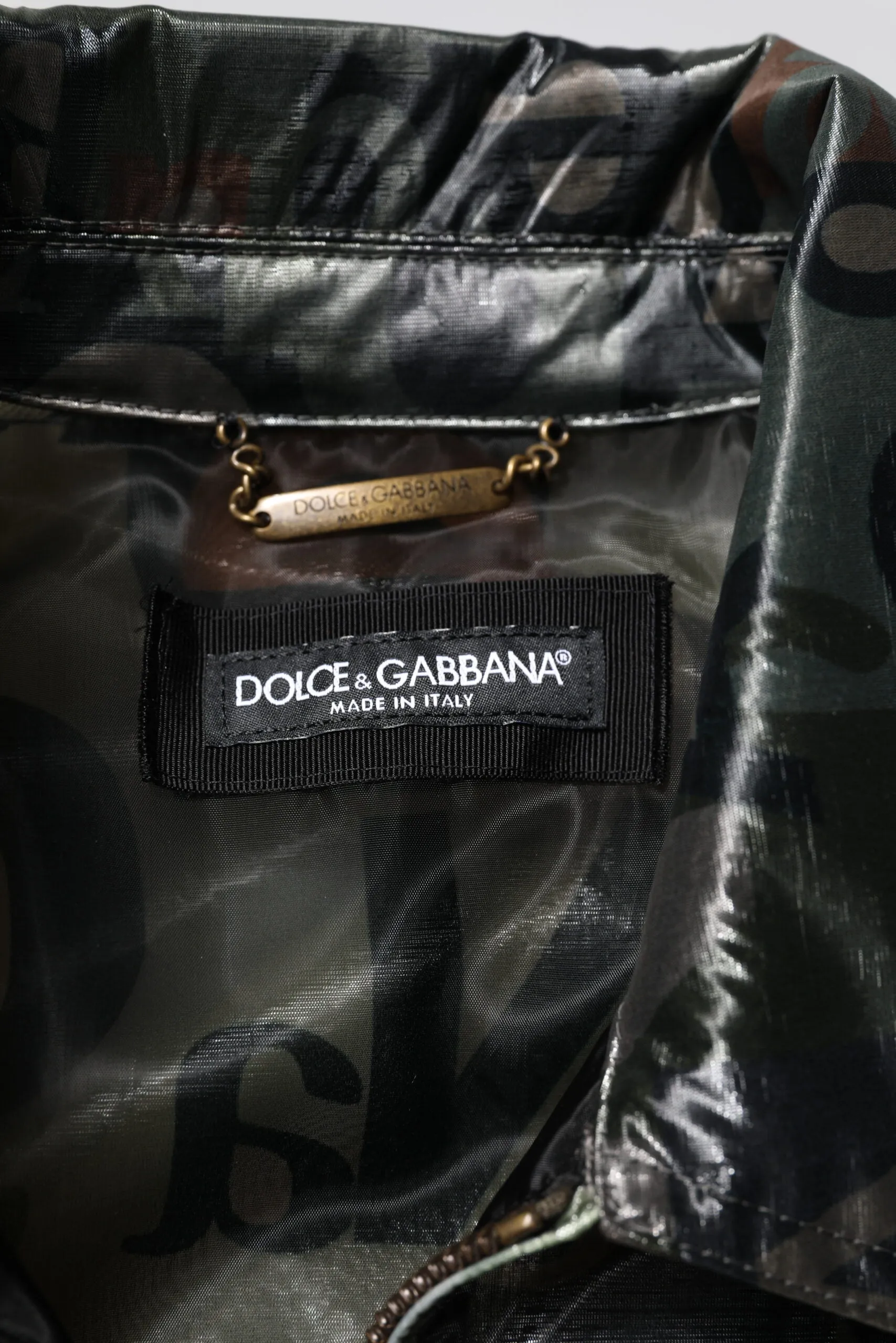 Dolce & Gabbana Green DG Logo Print Bomber Full Zip Jacket