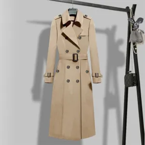 Double Breasted Long Trench with Belt