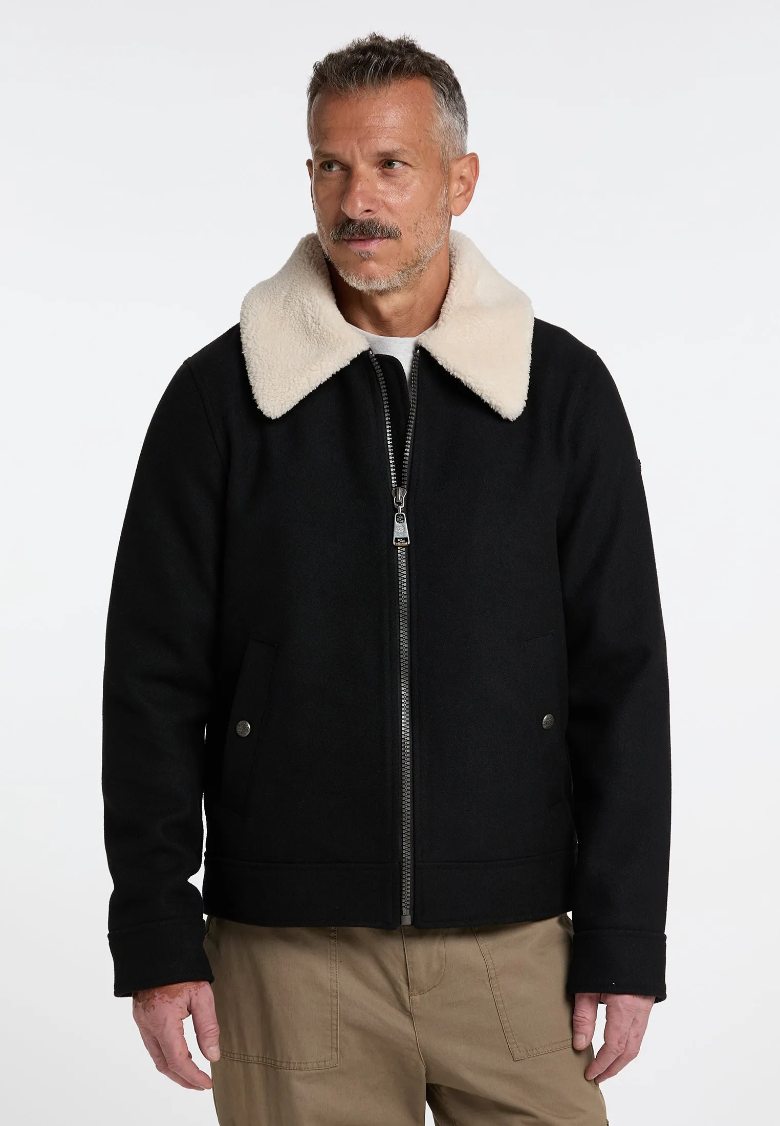DreiMaster Vintage Men's Transitional Jacket Made From A Wool Blend