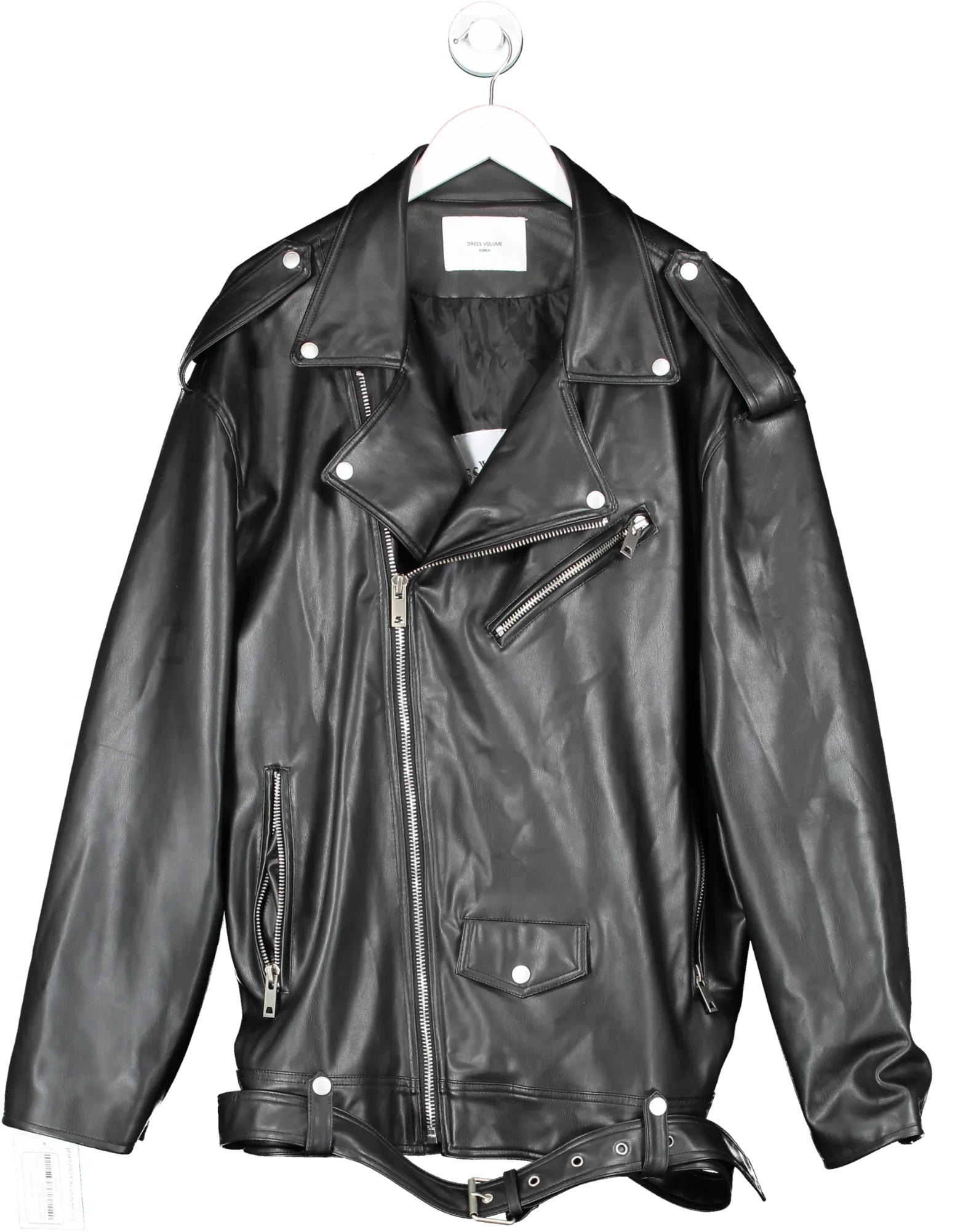 Dress Volume Black Leather Zip Up Jacket UK L