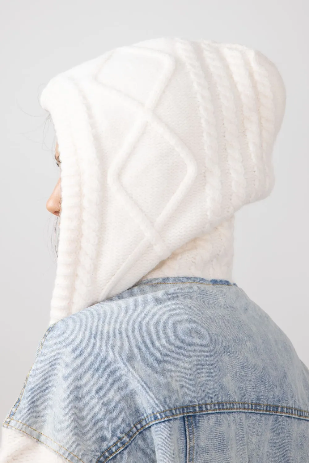 Elan Mixed Media Denim Jacket for Women in Denim/White | JK8225-DNMWHT