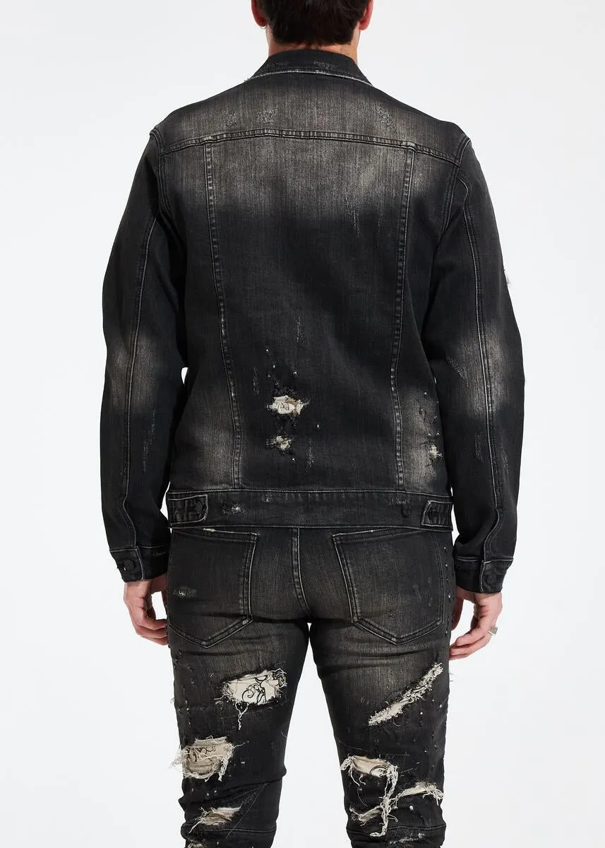 EMBELLISH HOLO DENIM JACKET