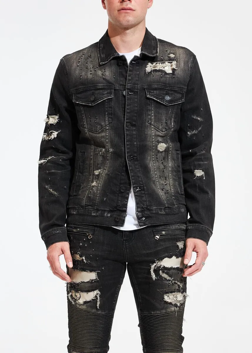 EMBELLISH HOLO DENIM JACKET