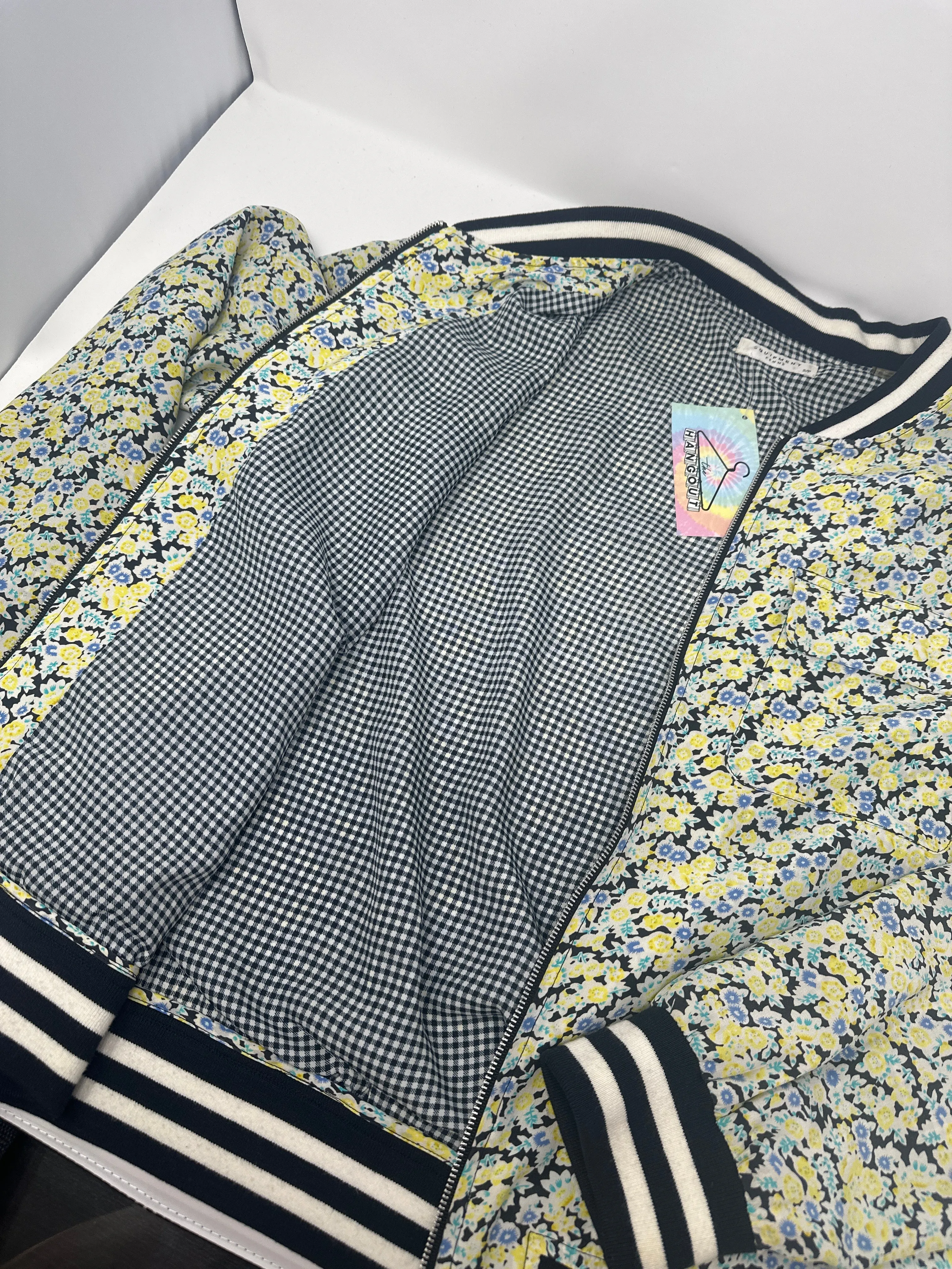 Equipment Floral Print Silk Bomber Jacket