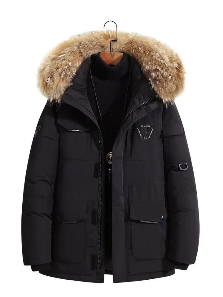 Fashion Winter Comfy Fur Collar Thermal Coats For Men and Women