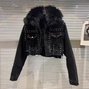 Faux Fur Denim Jacket