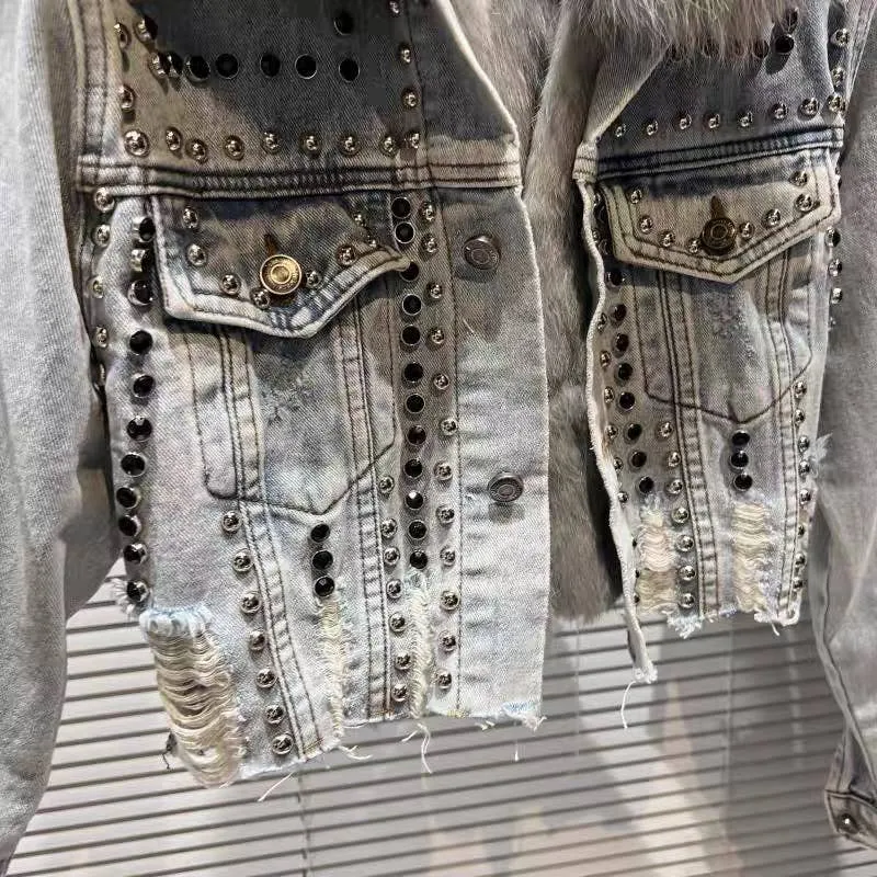 Faux Fur Denim Jacket