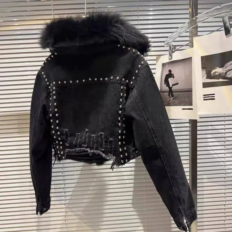 Faux Fur Denim Jacket
