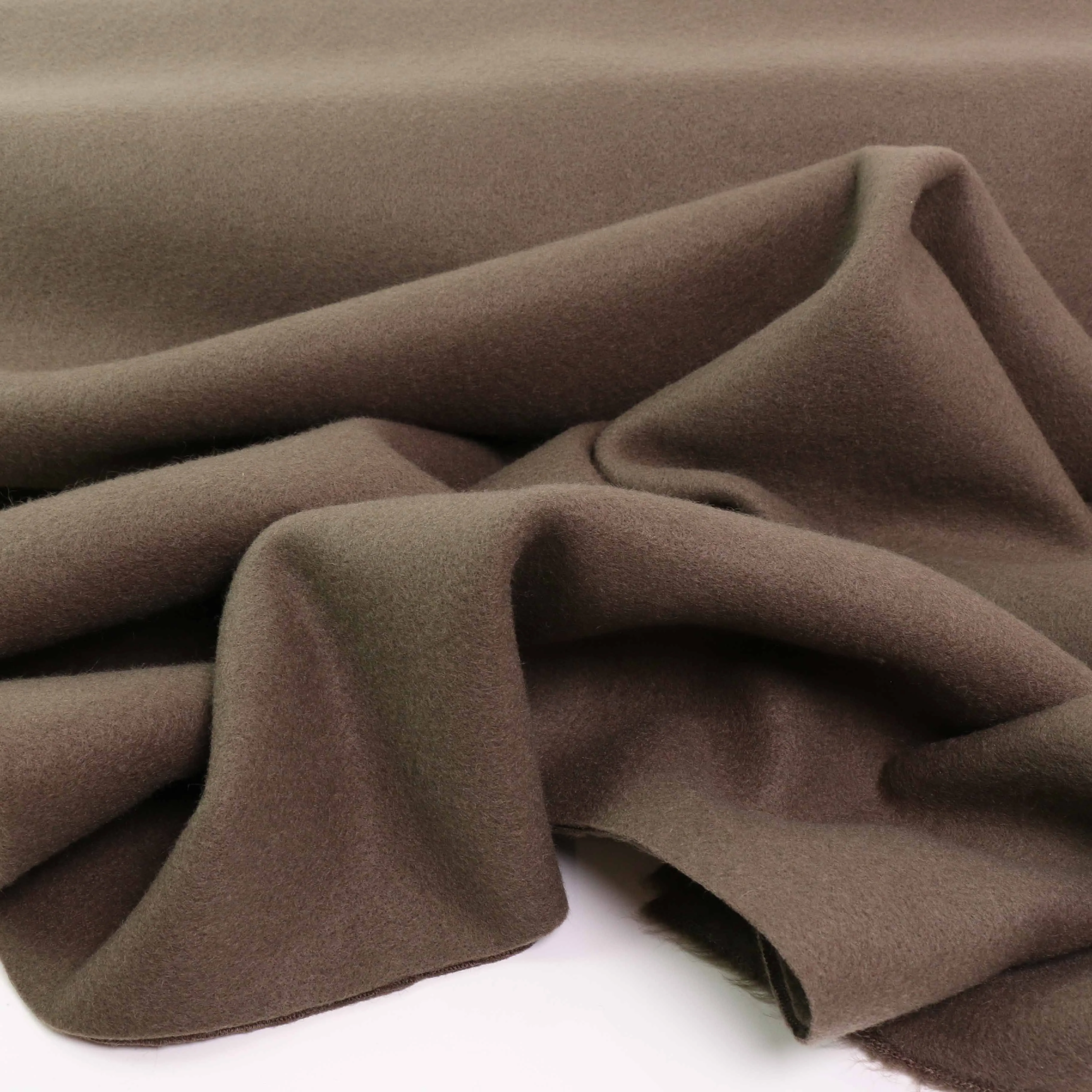 Faux Wool Fabric - Khaki, Burned orange, Taupe