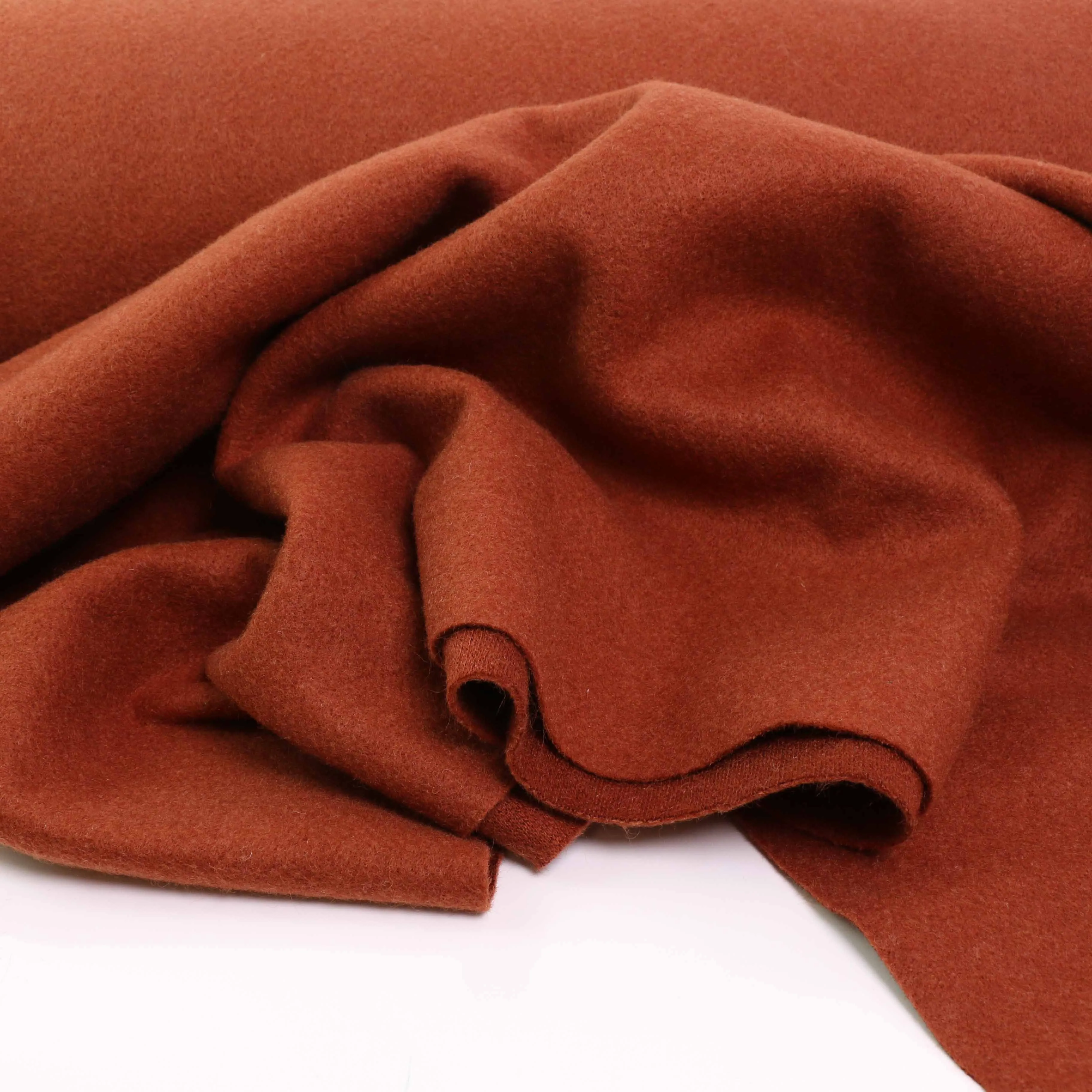 Faux Wool Fabric - Khaki, Burned orange, Taupe