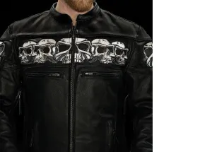 FIM243CSLZ | Savage Skulls - Men's Motorcycle Leather Jacket