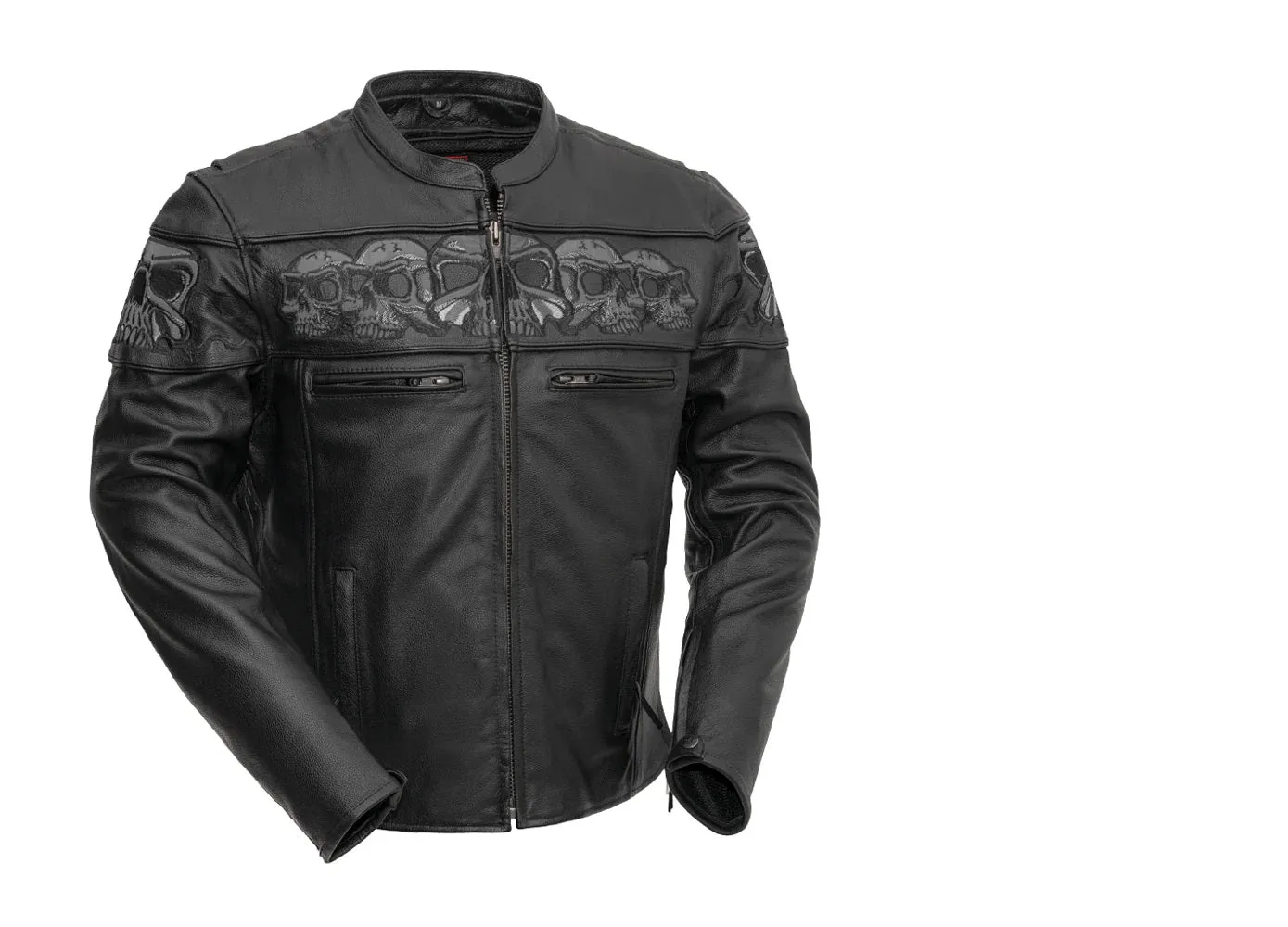 FIM243CSLZ | Savage Skulls - Men's Motorcycle Leather Jacket