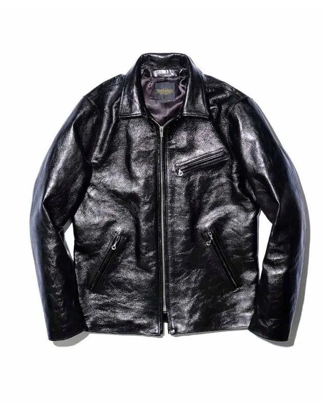 【FINE CREEK LEATHERS】Alonzo Horsehide Leather Jacket / 植鞣革馬皮拉鍊騎士外套