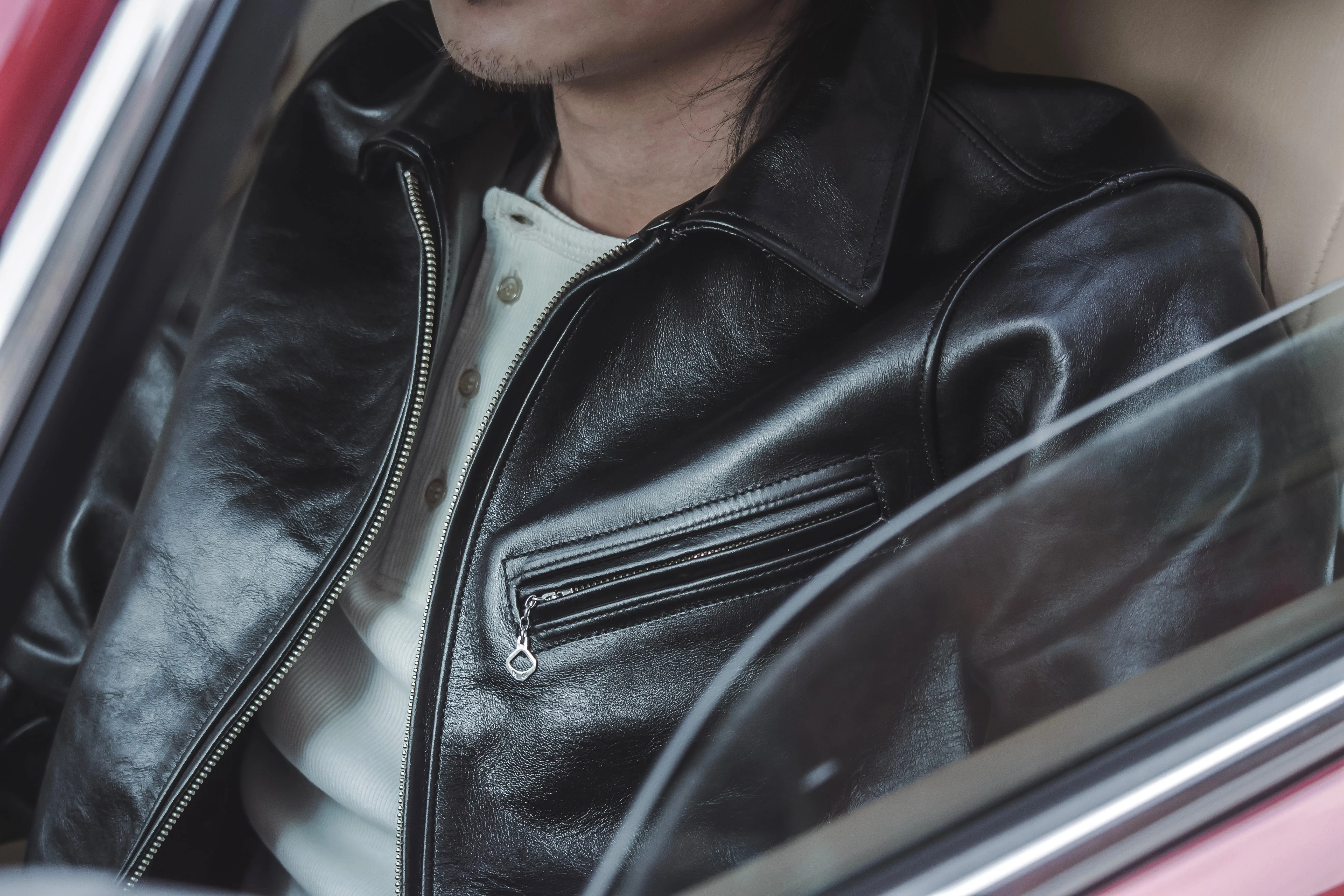 【FINE CREEK LEATHERS】Alonzo Horsehide Leather Jacket / 植鞣革馬皮拉鍊騎士外套