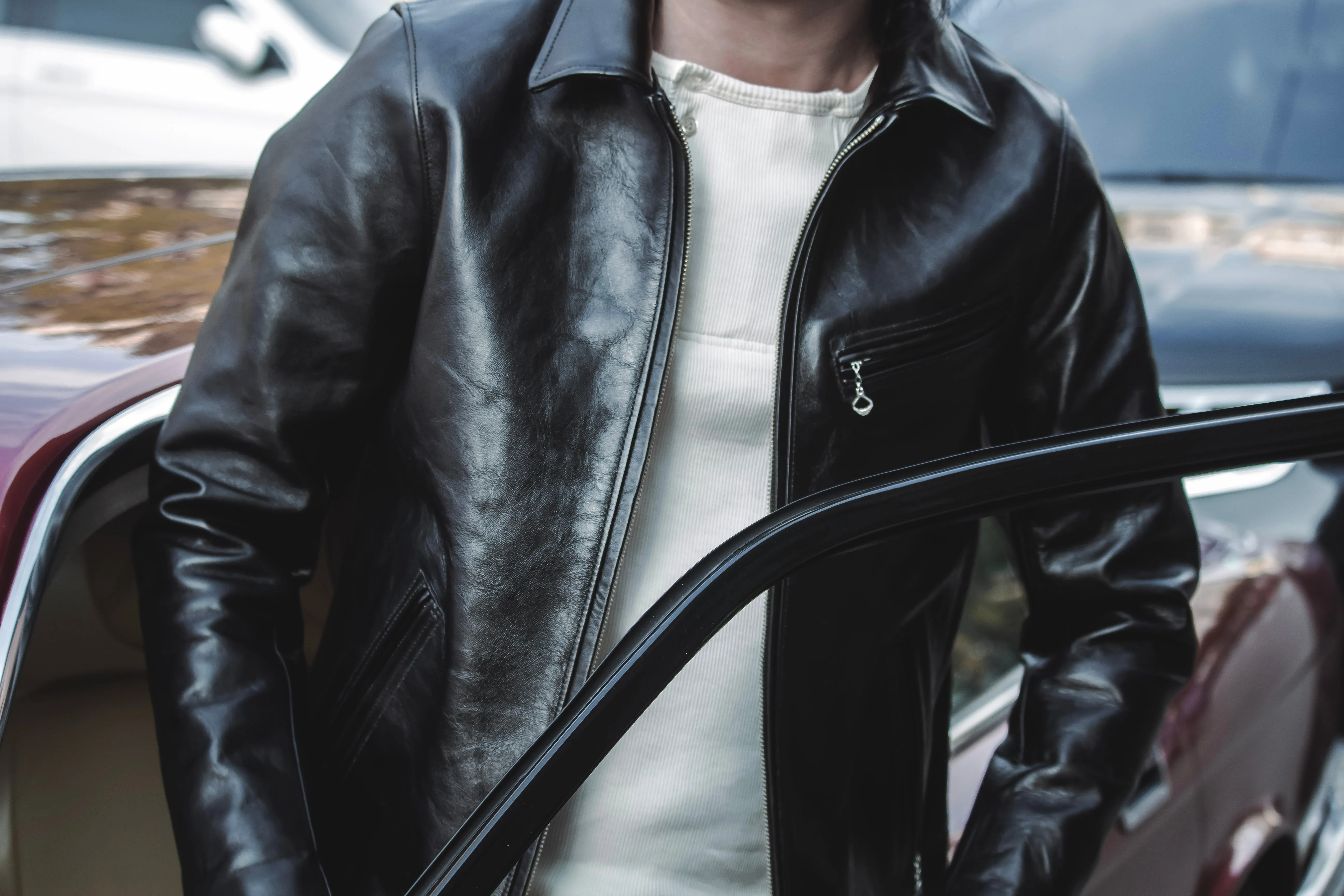 【FINE CREEK LEATHERS】Alonzo Horsehide Leather Jacket / 植鞣革馬皮拉鍊騎士外套