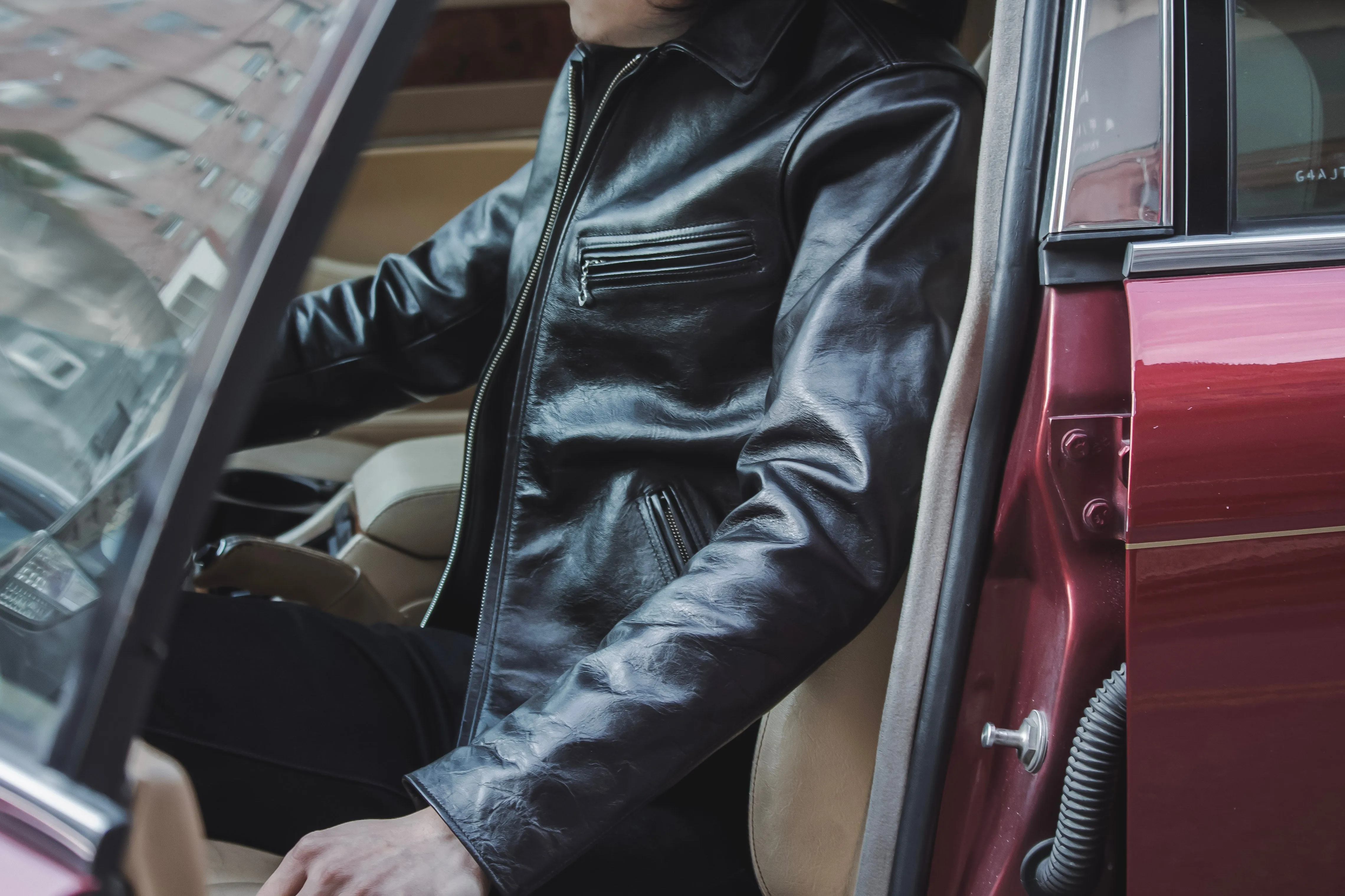 【FINE CREEK LEATHERS】Alonzo Horsehide Leather Jacket / 植鞣革馬皮拉鍊騎士外套