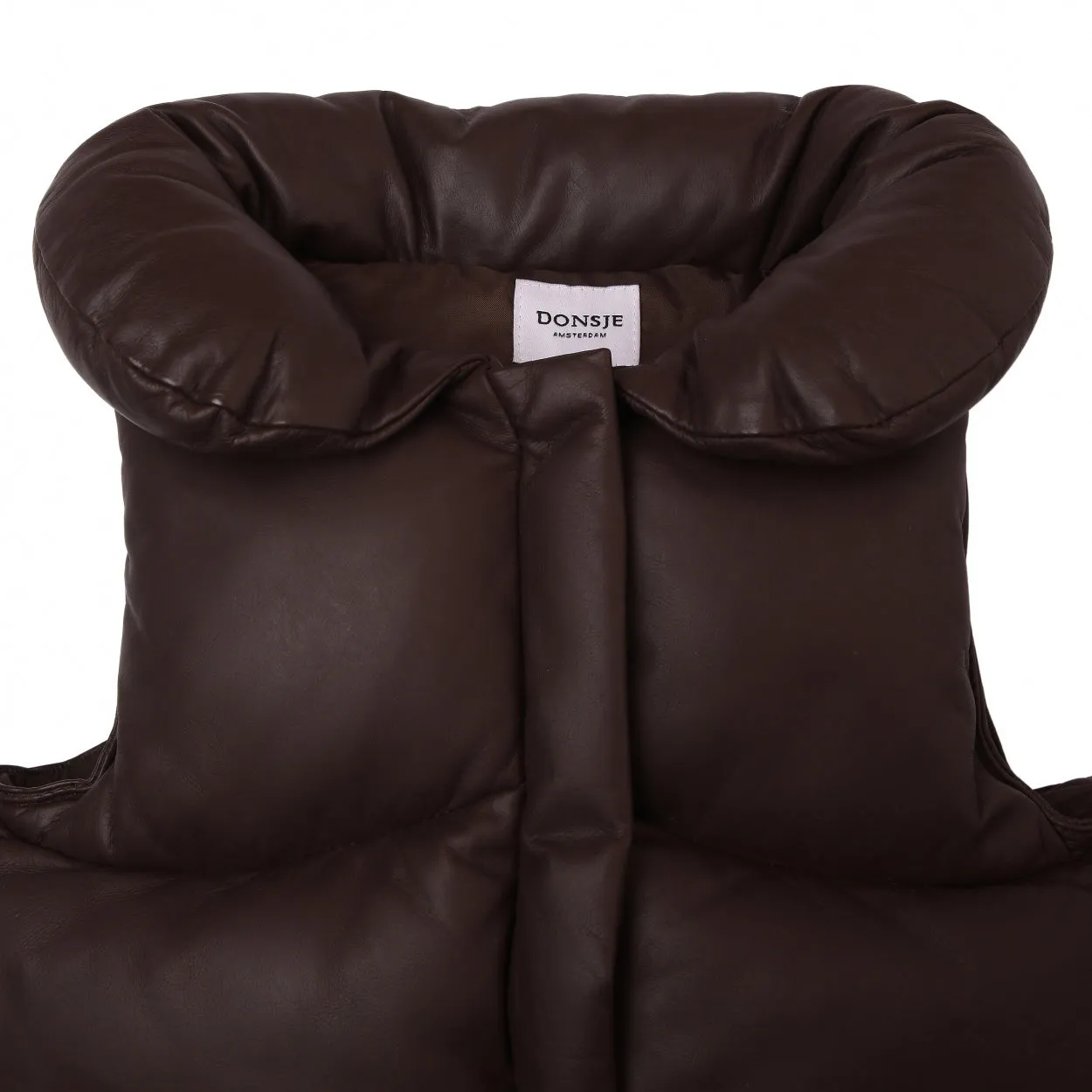 Flane Leather Bodywarmer | Chocolate Leather