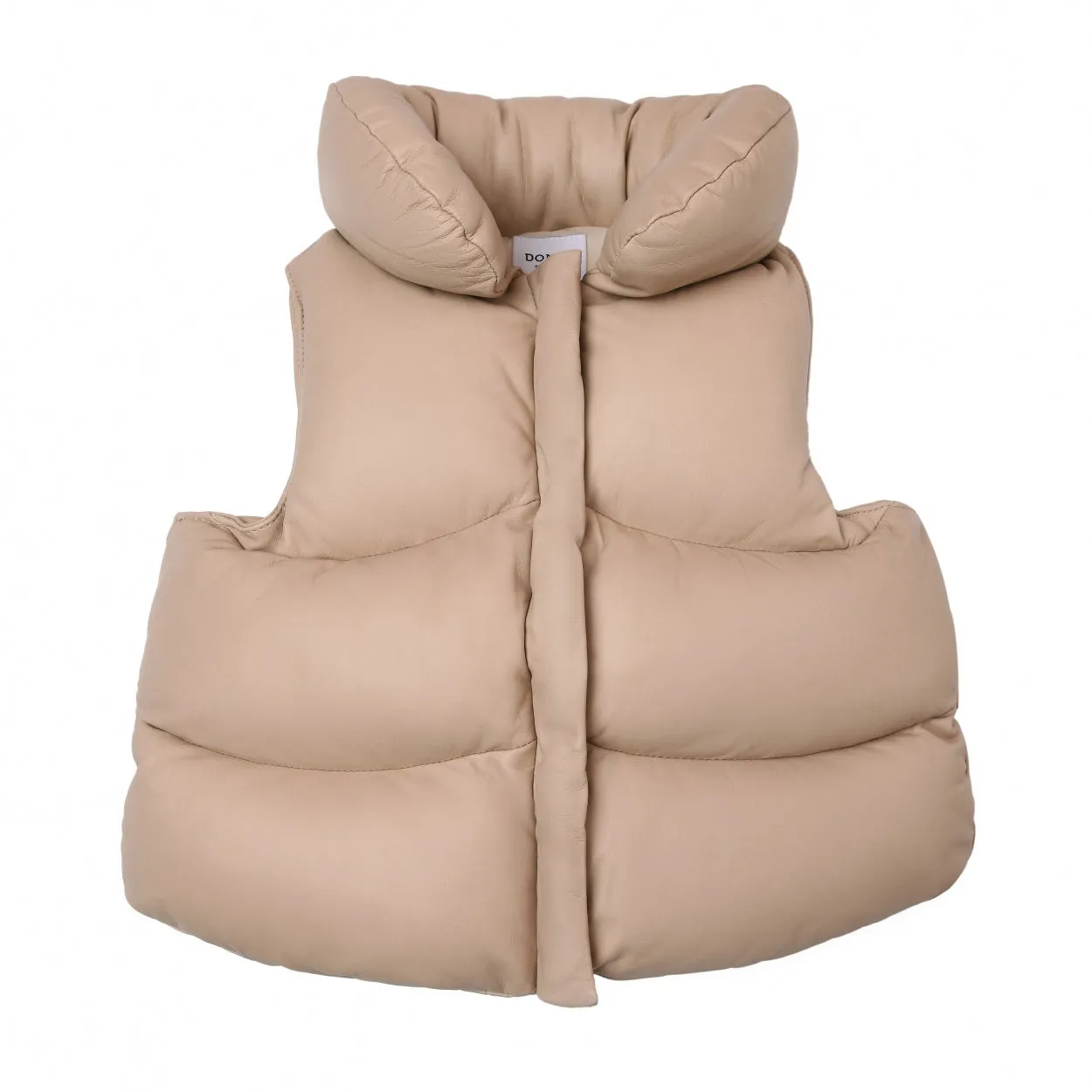 Flane Leather Bodywarmer | Powder Cream Leather