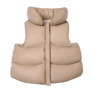 Flane Leather Bodywarmer | Powder Cream Leather