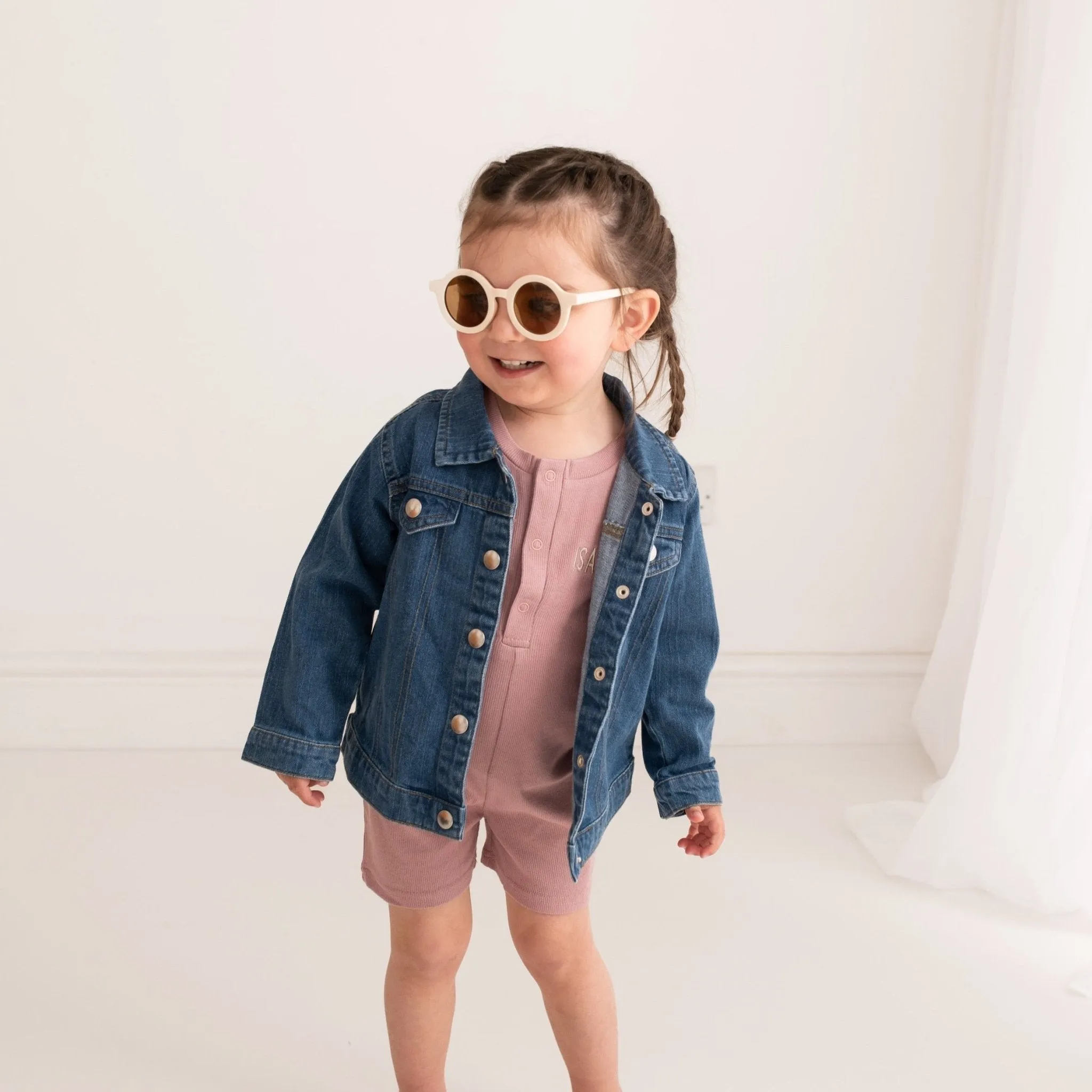 Floral Initial Denim Jacket