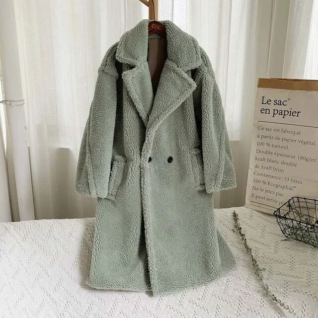 Fluffy Thick Faux Fur Overcoat