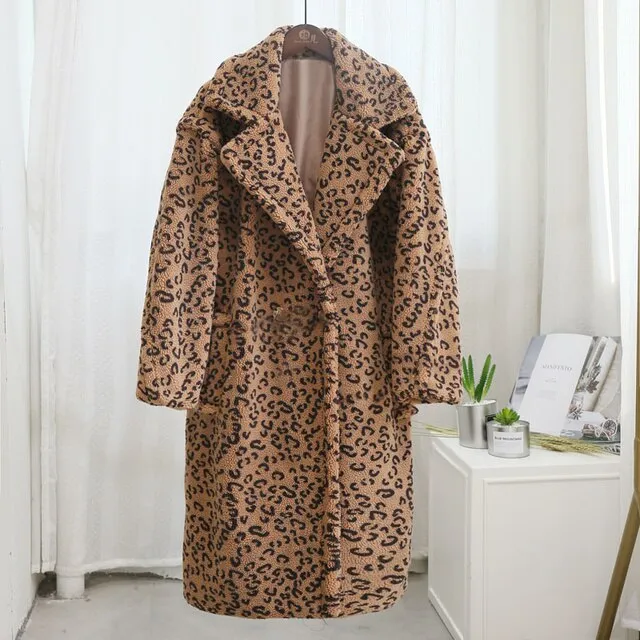 Fluffy Thick Faux Fur Overcoat