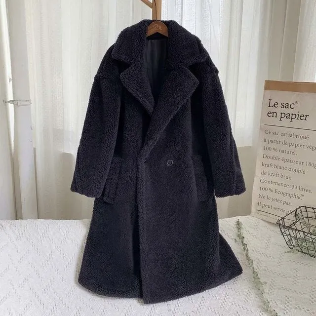 Fluffy Thick Faux Fur Overcoat