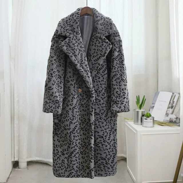 Fluffy Thick Faux Fur Overcoat