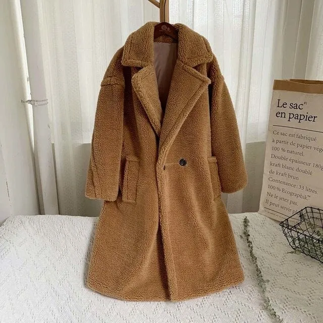 Fluffy Thick Faux Fur Overcoat