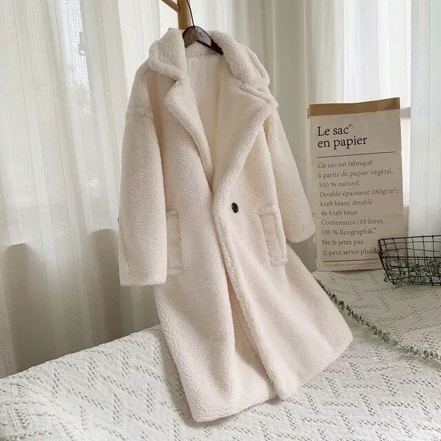 Fluffy Thick Faux Fur Overcoat