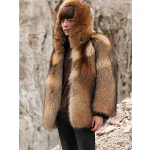 Fox Fur & Beaver Genuine Fur Coat "Stylish"