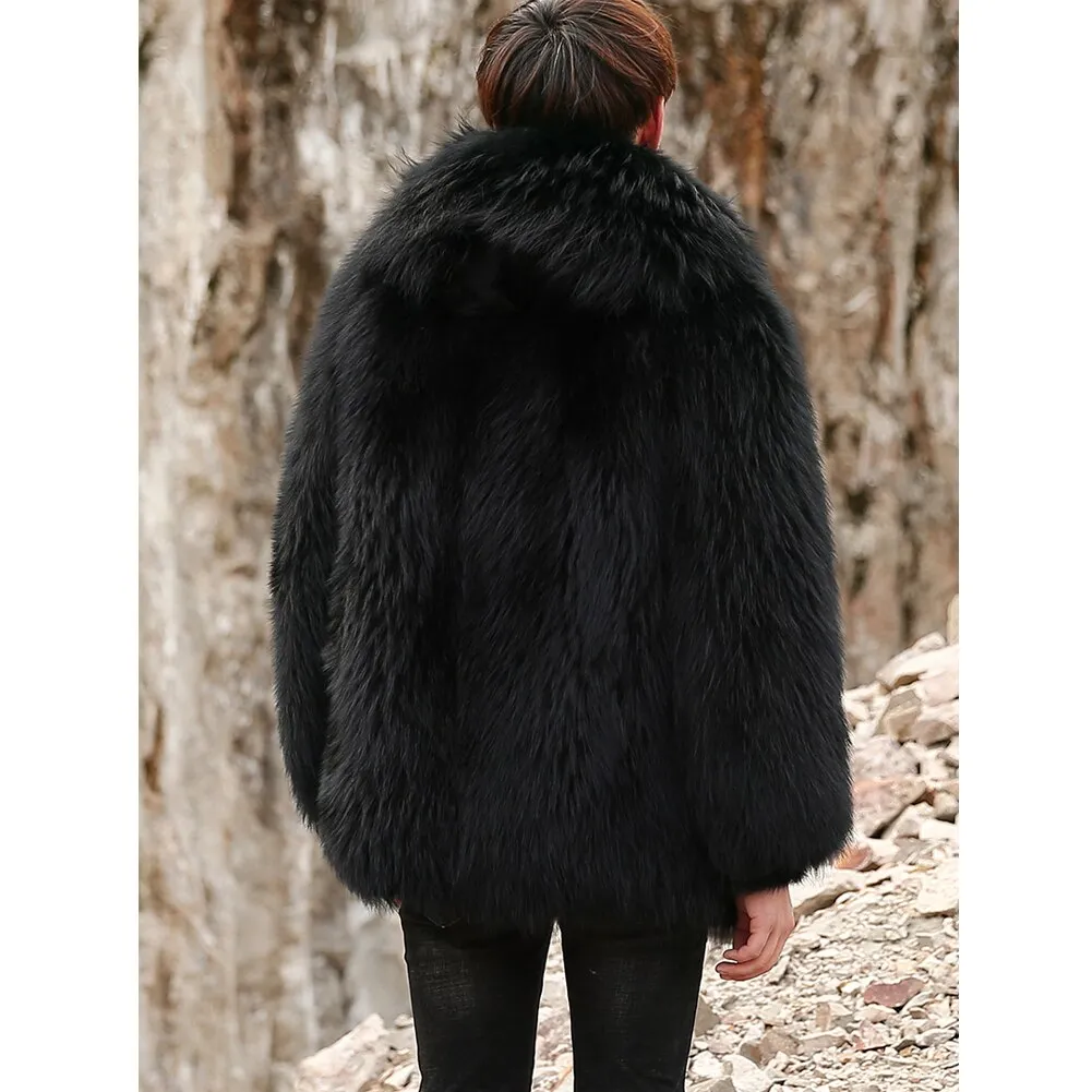Fox Fur & Beaver Genuine Fur Coat "Stylish"