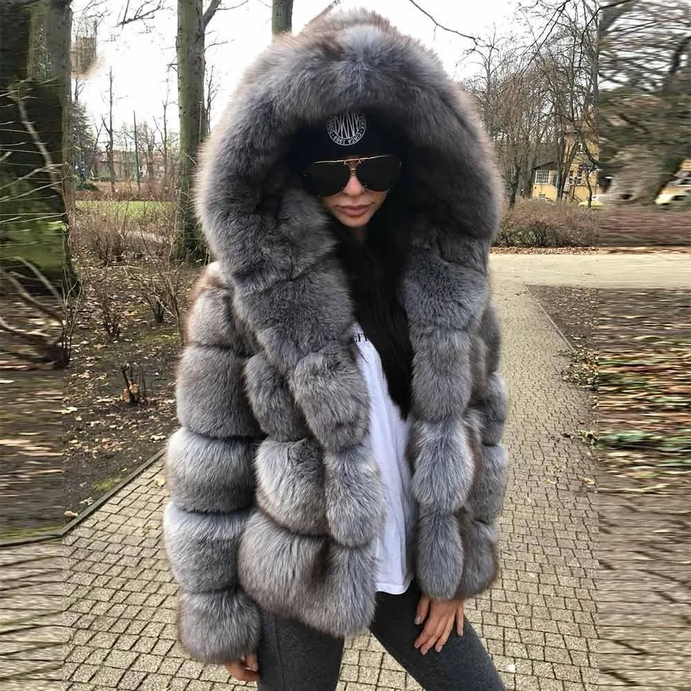 Fox Genuine Fur Coat and Hoodie "Rapper"