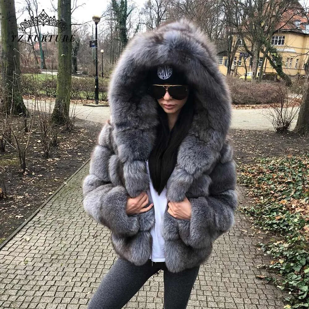 Fox Genuine Fur Coat and Hoodie "Rapper"