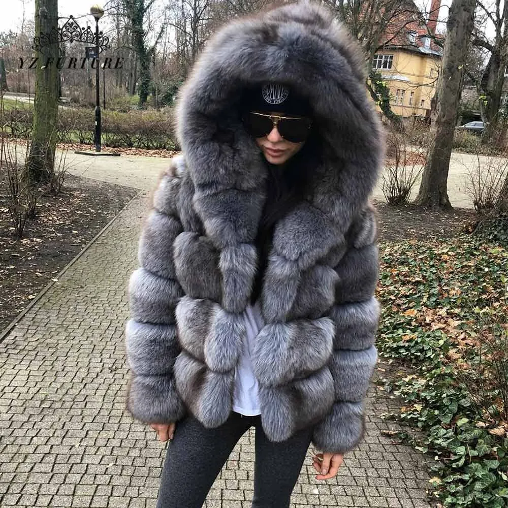 Fox Genuine Fur Coat and Hoodie "Rapper"