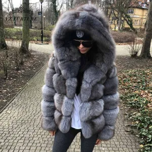 Fox Genuine Fur Coat and Hoodie "Rapper"