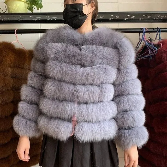 Fox Genuine Fur Coat and Hoodie "Rapper"