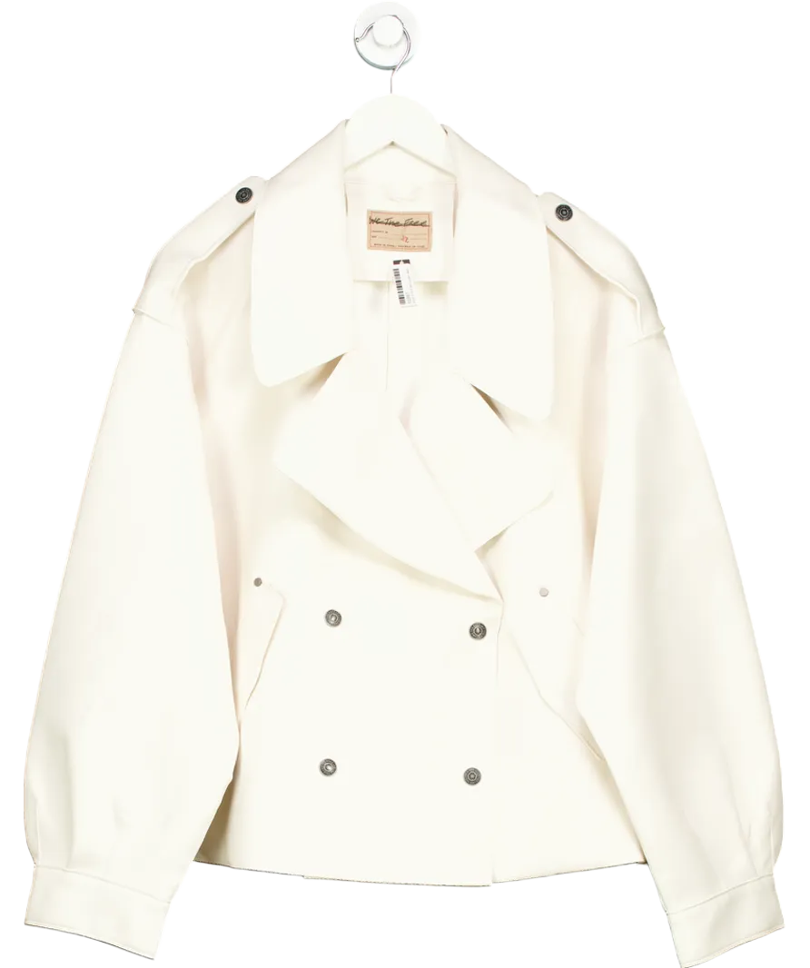Free People White We The Free - Alexis Vegan Leather Jacket UK XL