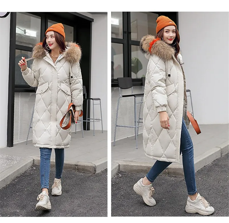 Fur Hooded Slim Long Parka