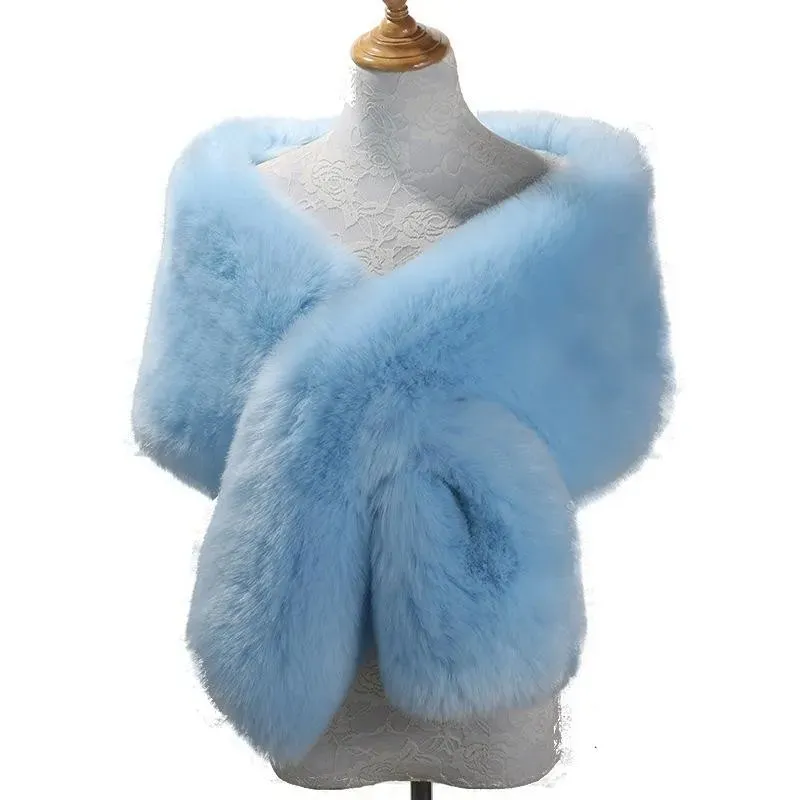 fur thick shawl