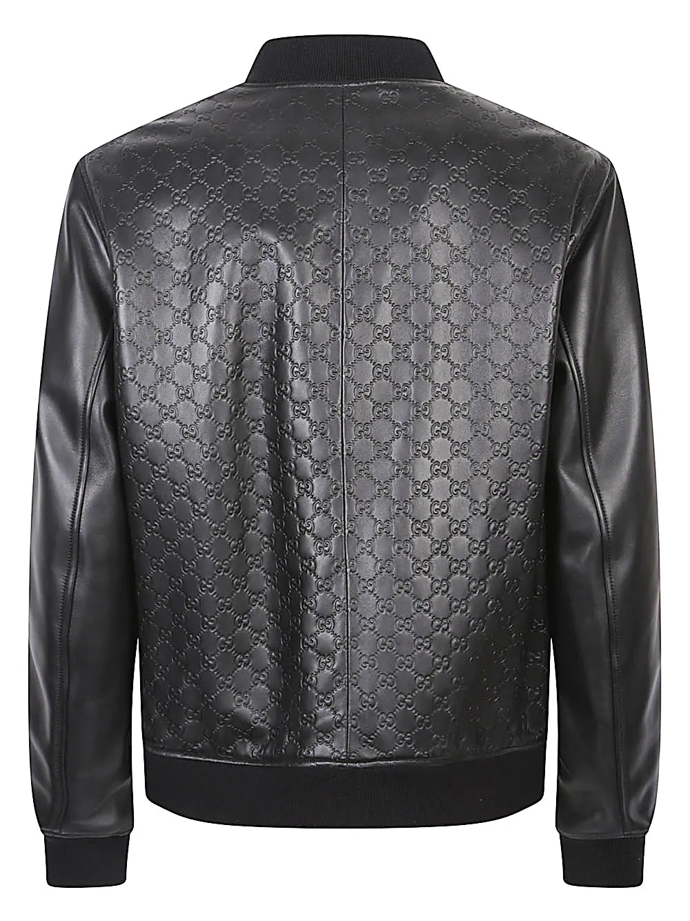 Gg leather bomber jacket