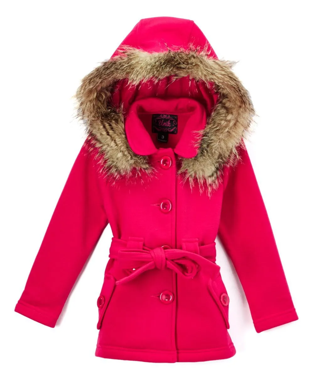 Girl Fleece Coat With Hood