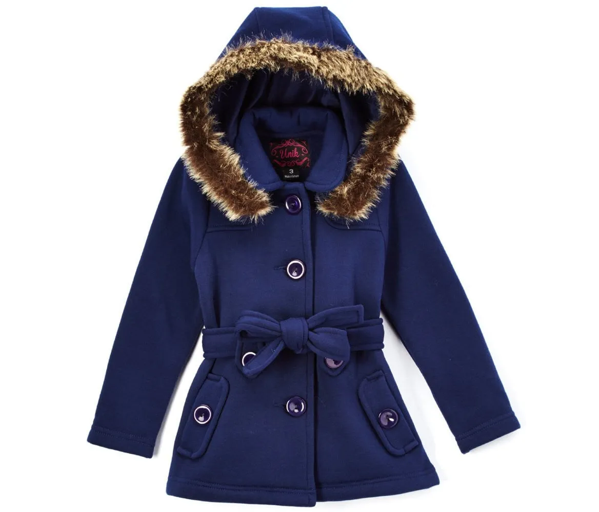 Girl Fleece Coat With Hood