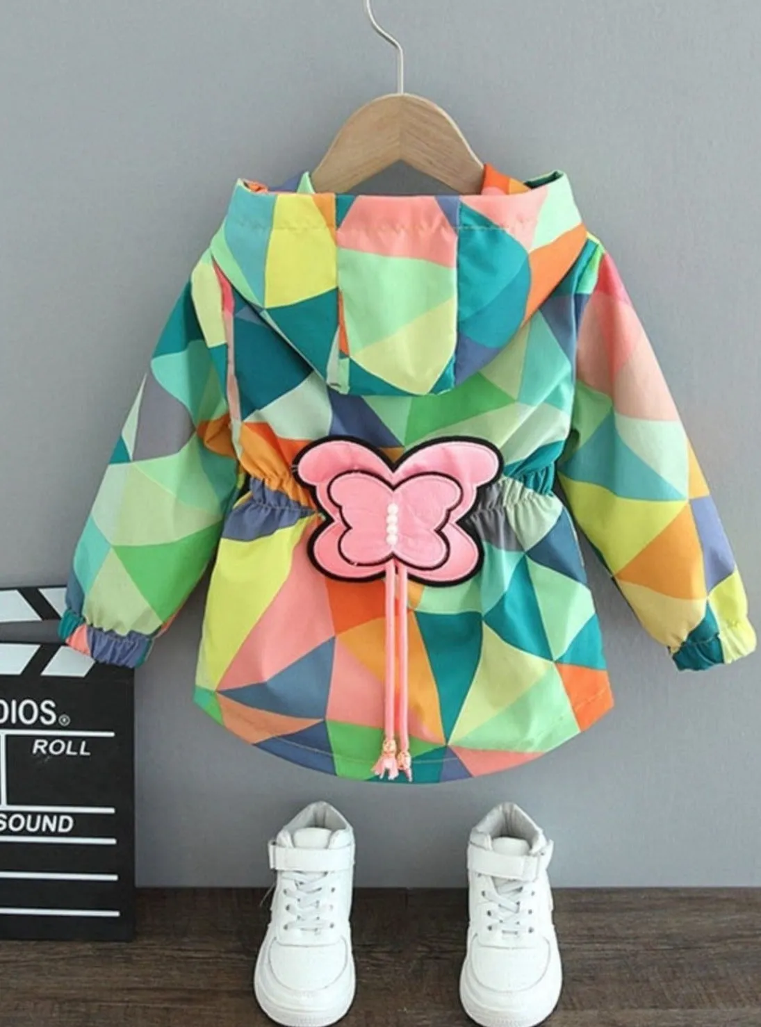 Girls Flower Hooded Lightweight Jacket